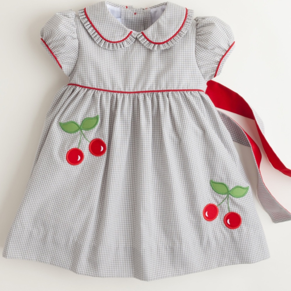 Little English cherry gingham dress 4T